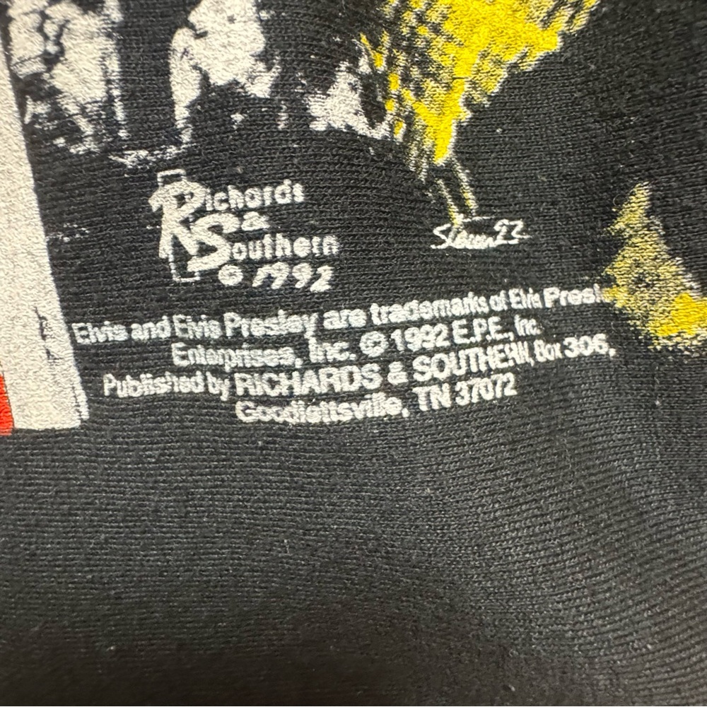 1992 Elvis Presley Graceland Black Jerzees T-Shirt - Picture 4 of 5